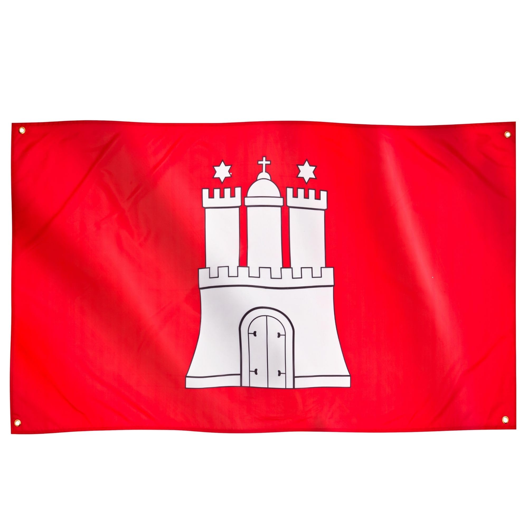 Runesol Hamburg Flag, 91x152cm, 3ft x 5ft, Flag of Hamburg, 4 Grommets, Eyelet in Every Corner, German Region, Premium Flags