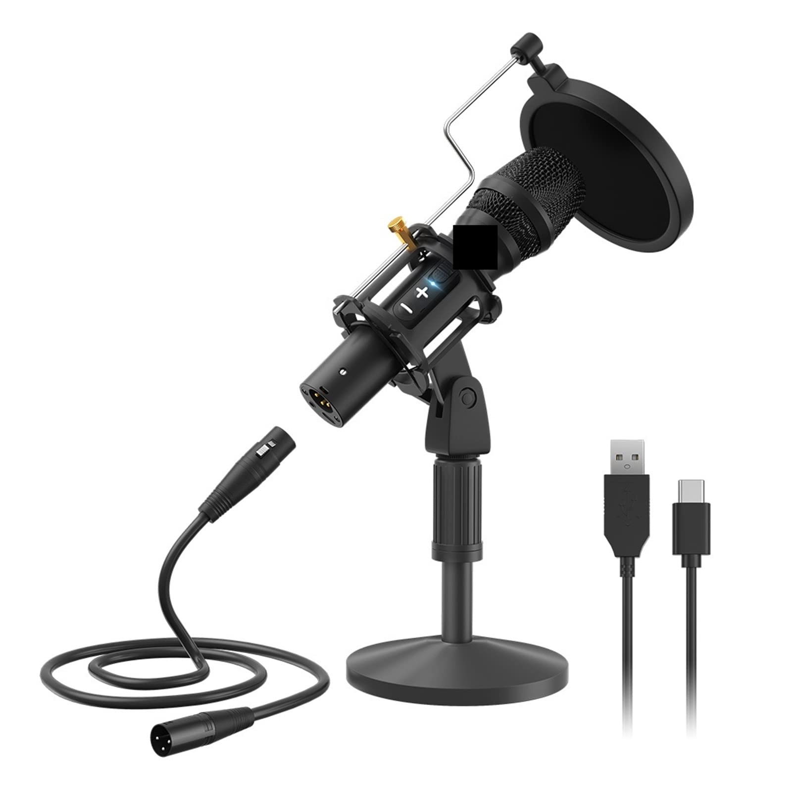 Microphone professionnel pour podcast à condensateur USB et XLR