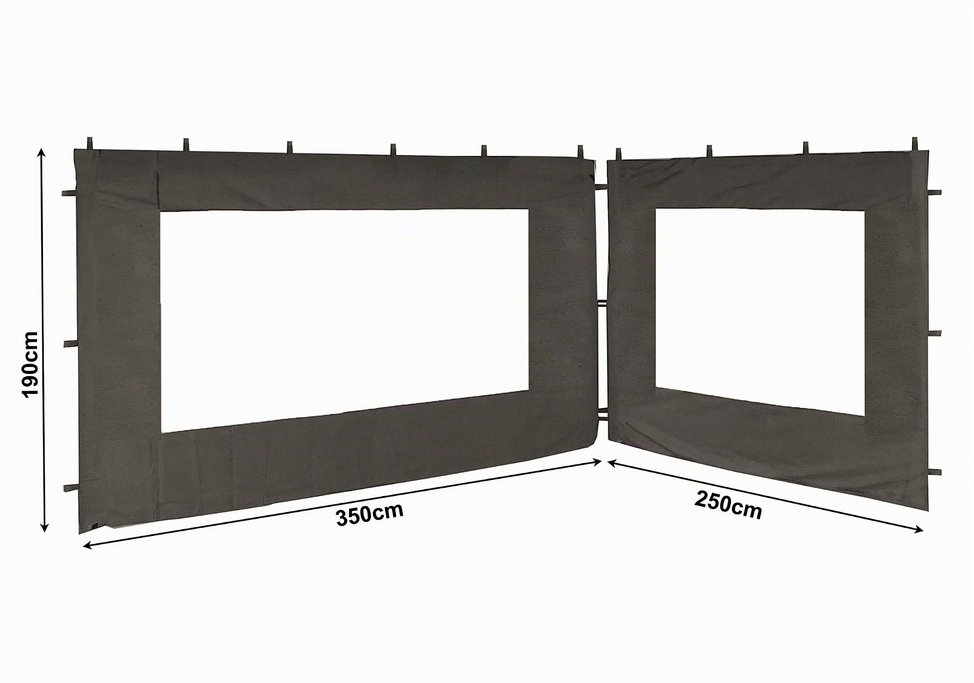 QUICK STAR Set Ersatzdach und 2 Seitenteile für Garten Pavillon 3x4m Grau RAL 7012 Antik Pavillondach Ersatzbezug Seitenwände