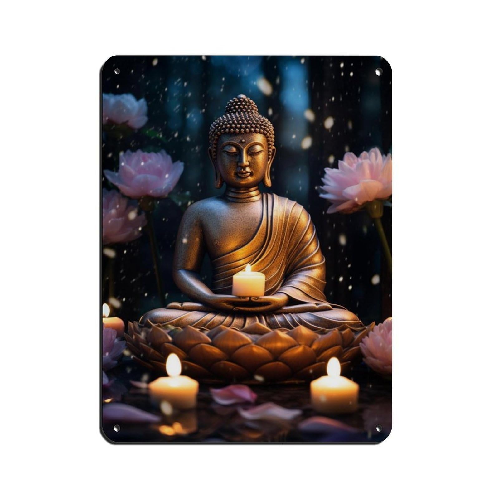 Buddha Art-Buddha Decor-Large Art (10) Tin Sign Vintage Metal Pub Club Cafe Bar Home Wall Art Decoration Poster Retro 12x16inch(30x40cm)