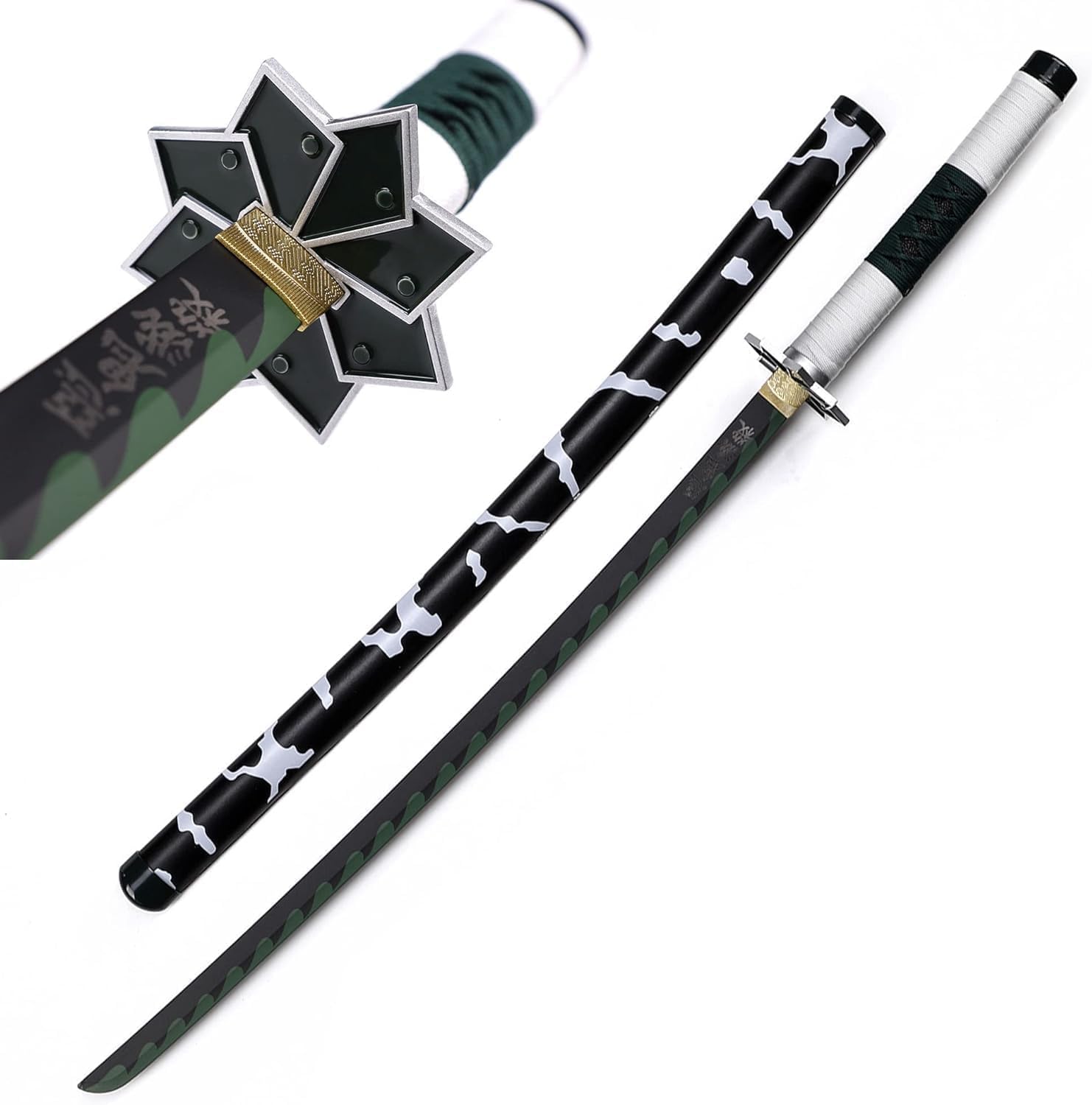 Demon Slayer Sword Bamboo Sword Kids Teenager Cosplay Sword Halloween Party Anime Tanjiro Cosplay - Size 76 cm For Child (Shinazugawa Sanemi)