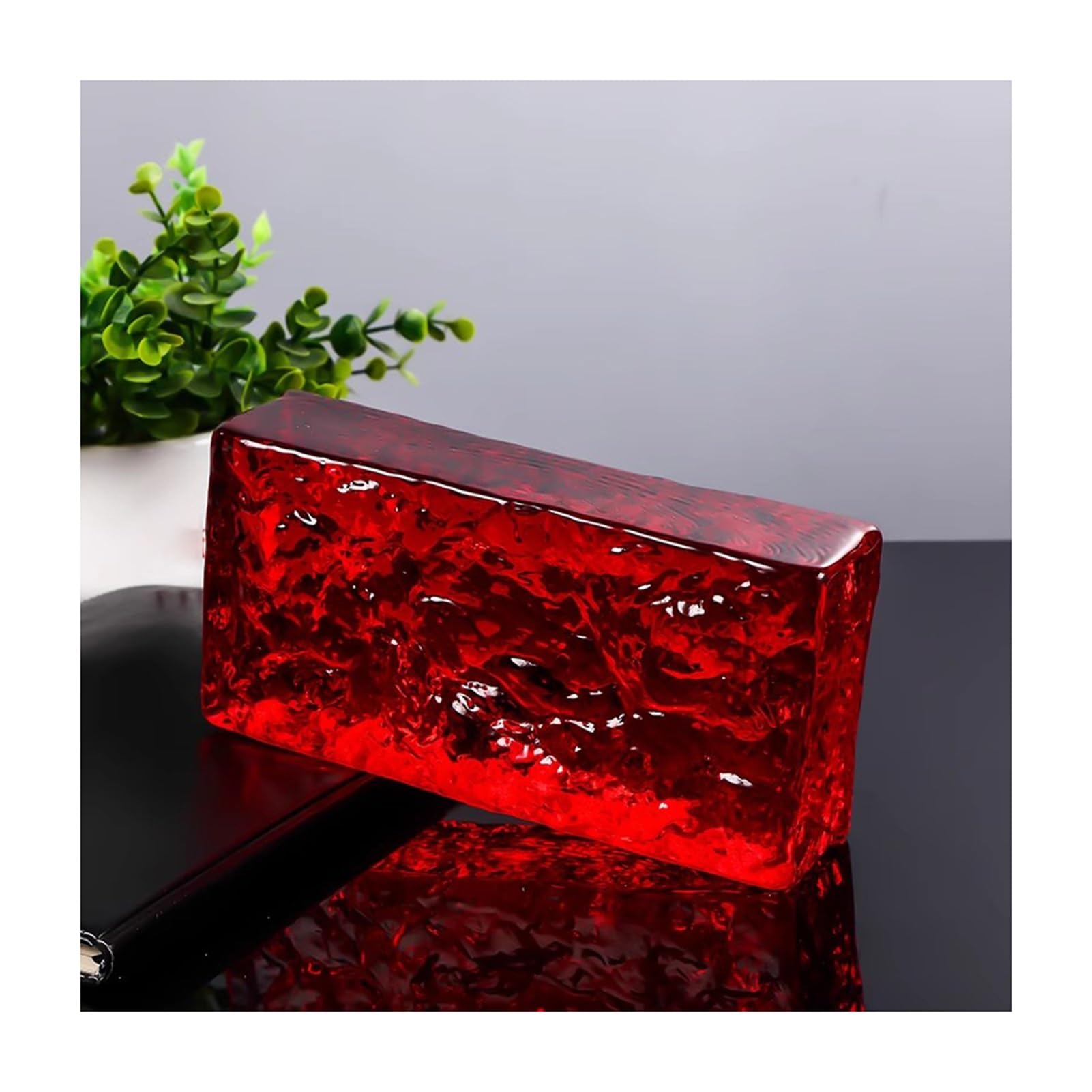 Przezroczyste szklane klocki na ścianę, prostokątne klocki do dekoracji wnętrz DIY, 19,8 x 9,9 x 4,8 cm