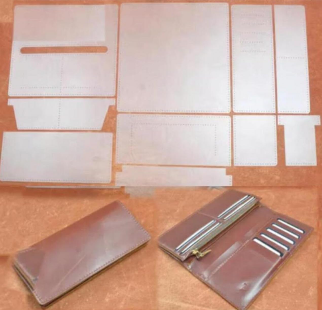 Pochoir en cuir PVC pour loisirs créatifs et gabarit de couture précis pour maroquinerie DIY