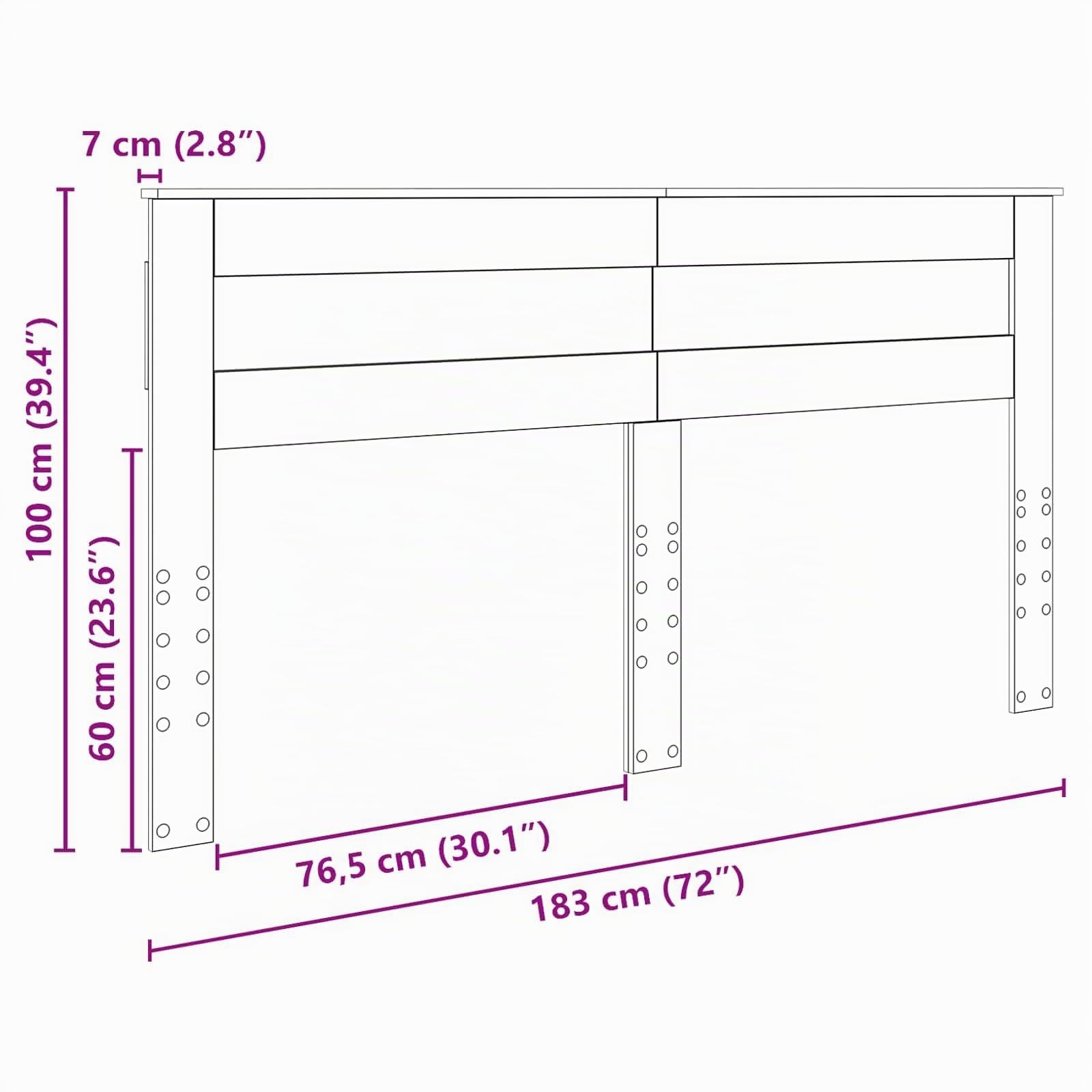 vidaXL Cabecero Madera de ingeniería