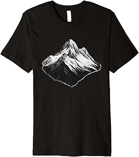 Minimalist Mountain Range Alpine Landscape Design Art Premium T-Shirt
