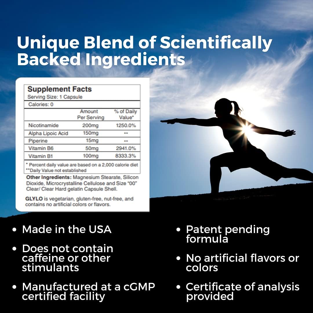 Juvify - GLYLO - Healthy Aging & Weight Management Pill - Boosts Energy, Controls Cravings, & Promotes Cellular Repair - Daily Supplement to Support Vitality & Healthy Aging - 60 Caps : Health & Household