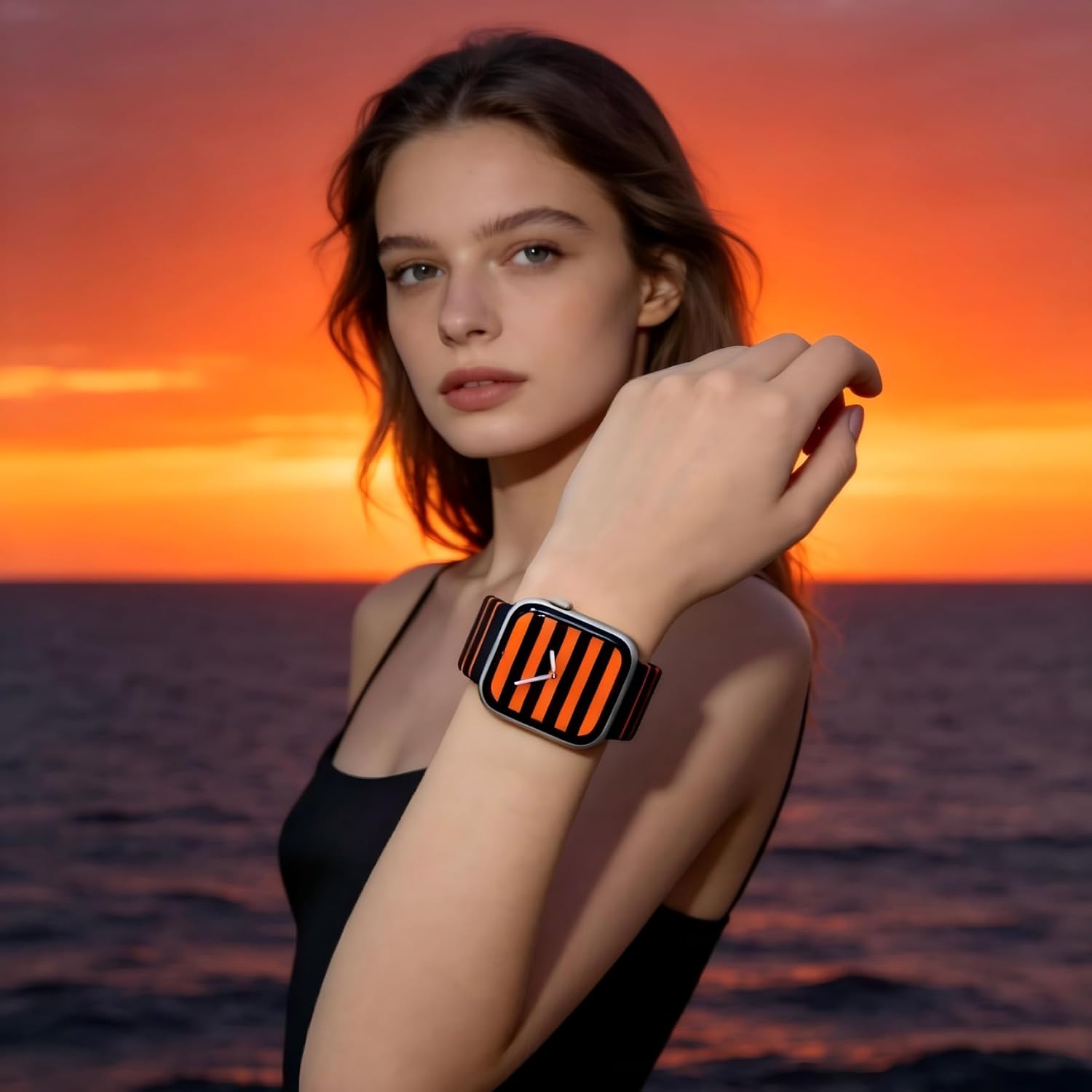 X-it Magnetic Watch Band for Apple Watch Ultra 49mm, 46mm/45mm/44mm, Silicone Sport Strap with Strong Magnet for Men and Women, Compatible with Apple Watch Series 11/10/9/8/7/6/5/4/3/2/1 and SE - Image 9