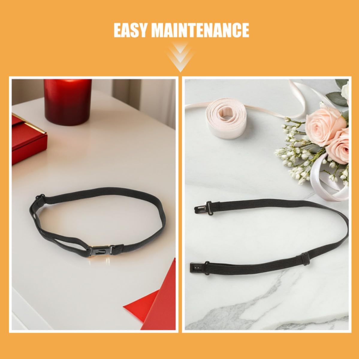 40pcs Black Elastic Bow Tie Strap Extender Bands with Clips for Versatile Usage and Effortless Wear, Adjustable Polyester and Plastic Bow Tie Tightening Straps for Parties