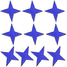 50x Reflective Reflector Sticker Self Adhesive Safety Warning Conspicuity Tape for Car Truck Motorcycle Trailer Mailbox Outdoor Four-Pointed Star Shape Blue
