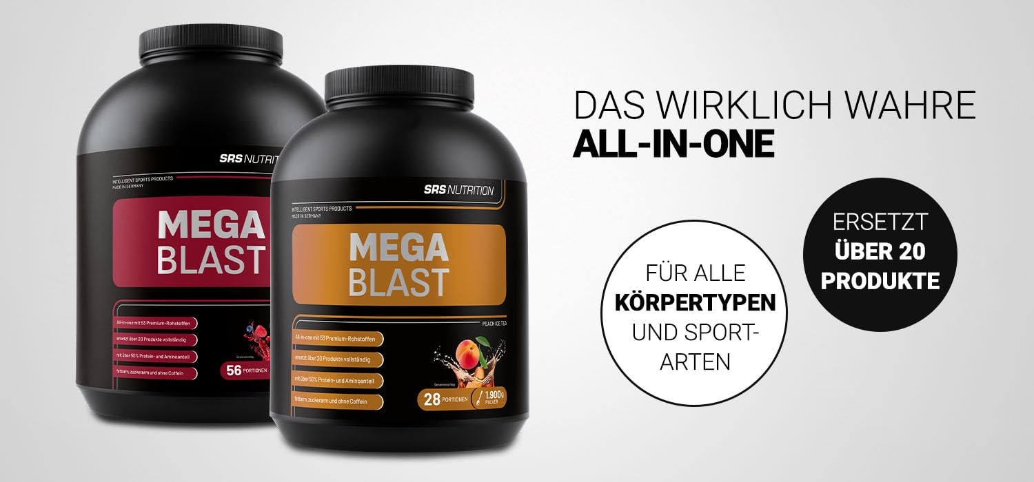 SRS Muscle - Mega Blast XL, 1.900 g, Red Berry | Complete All-in-one Master Stack | ersetzt über 20 Einzelprodukte | deutsche Premiumqualität