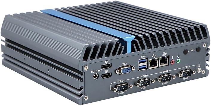 Fanless Industrial PC, Mini Computer, IPC, I5 12400T 12500T, Windows 11, IX16, 2 x HDMI, VGA, 2 x LAN, 4 x RS485 COM, Expandable CAN, GPIO, 0 RAM, 0 Storage, Barebone No System