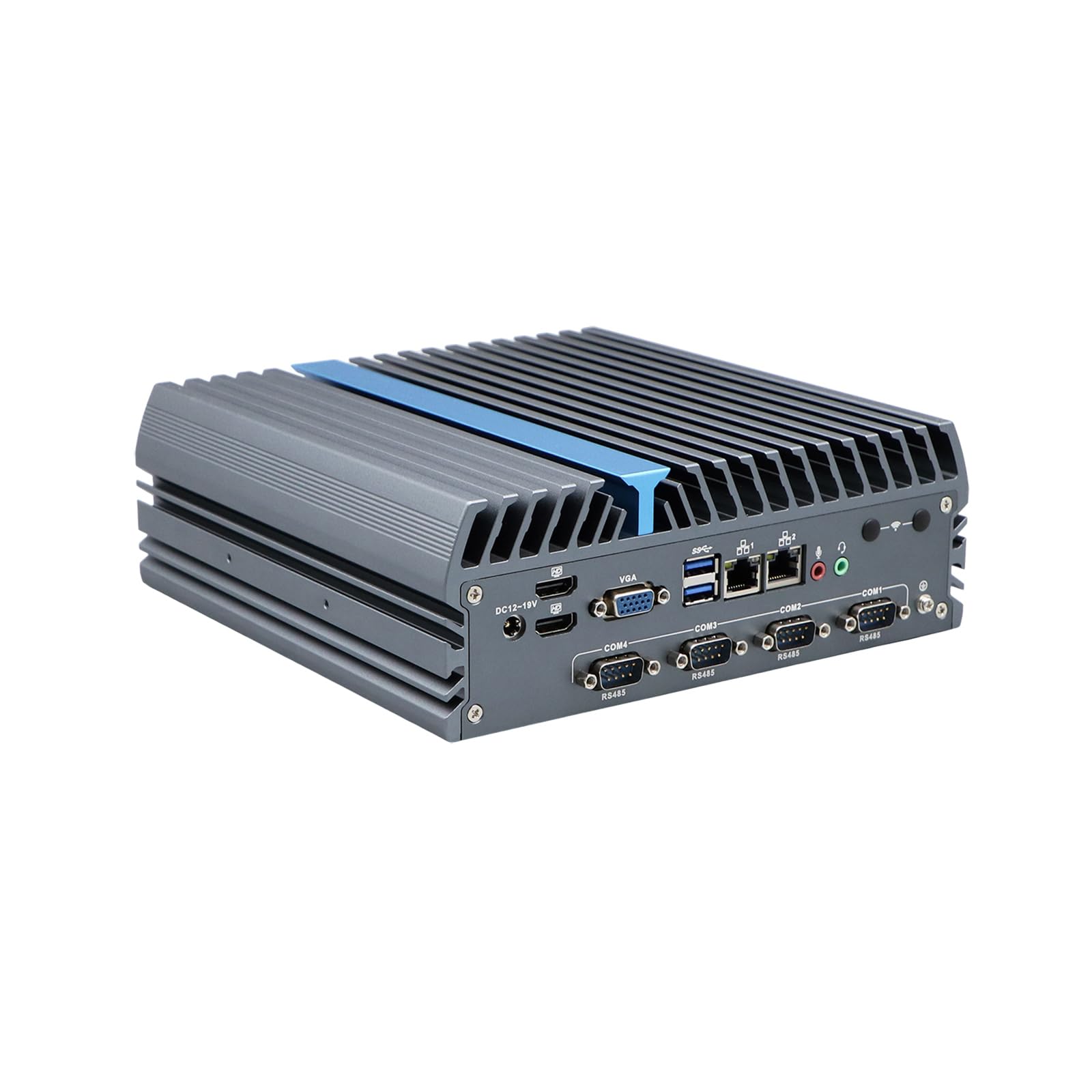 Fanless Industrial PC, Mini Computer, IPC, I7 12700T, Windows 11 / Linux Ubuntu, IX16, 2 x HDMI, VGA, 2 x LAN, 4 x RS485 COM, Expandable CAN, GPIO, 32G RAM, 1TB SSD