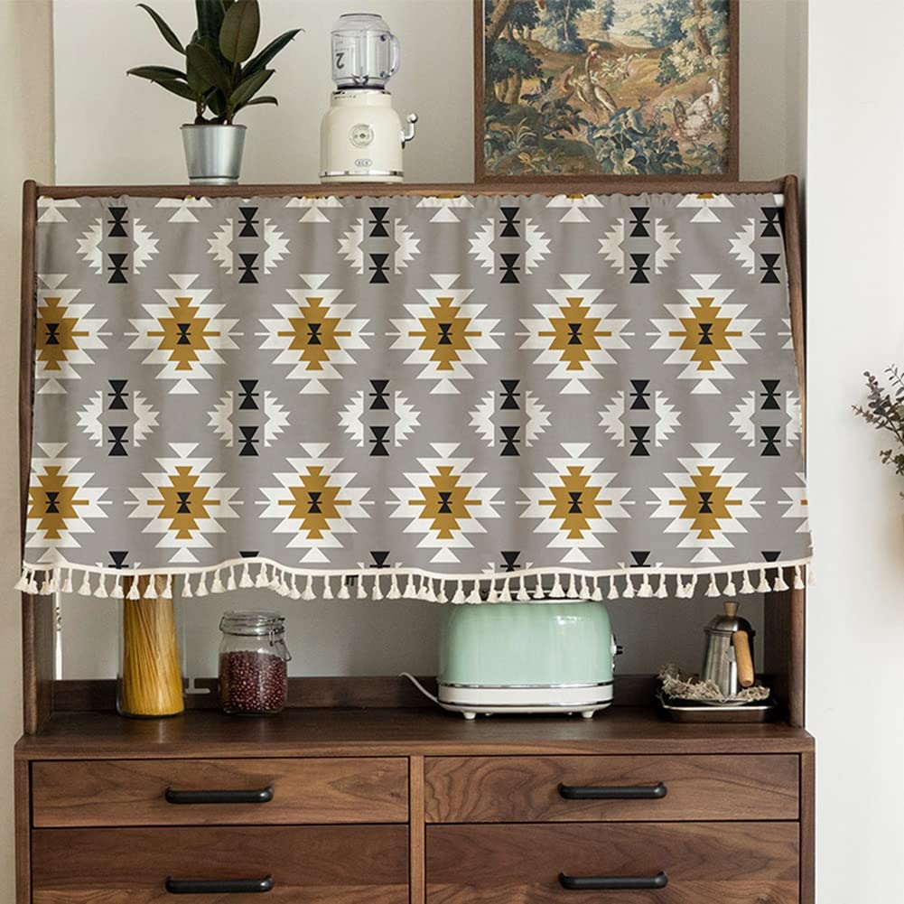 Cortinas cortas rUrEu rústicas con borlas para decorar la ventana de tu café o cocina