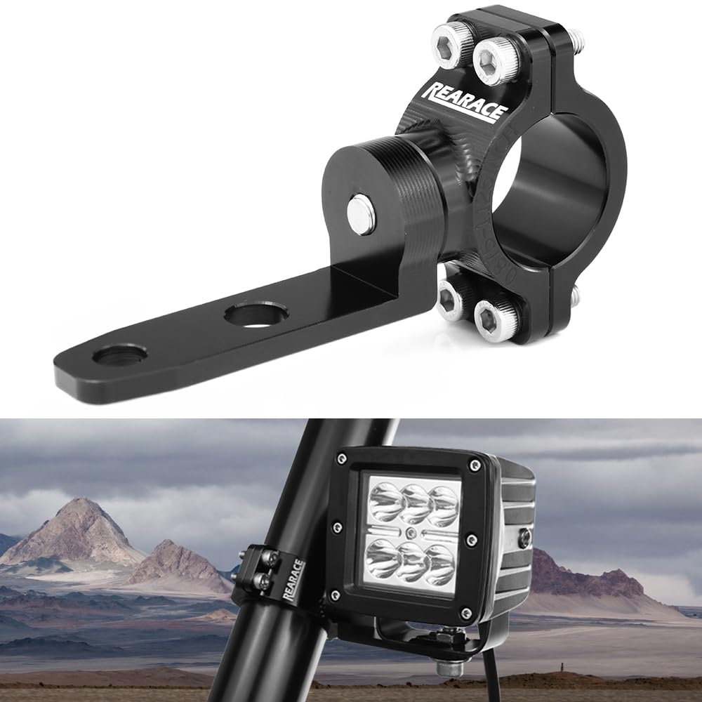 REARACE Whip Light Mount, Heavy Duty Aluminium 360° Rotating Adjustable UTV Whip Mount Flag Light Mounting Bracket for 1.75"-2" Roll Bar Cage