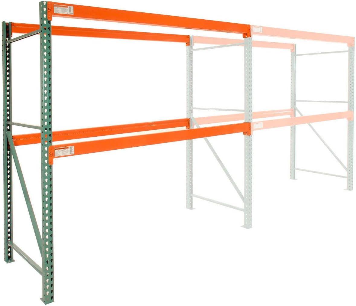 Global Industrial Teardrop Pallet Rack Add-On Unit 120"W x 48"D x 120"H - 5630 lbs Capacity, Heavy-Duty Steel for Warehouses