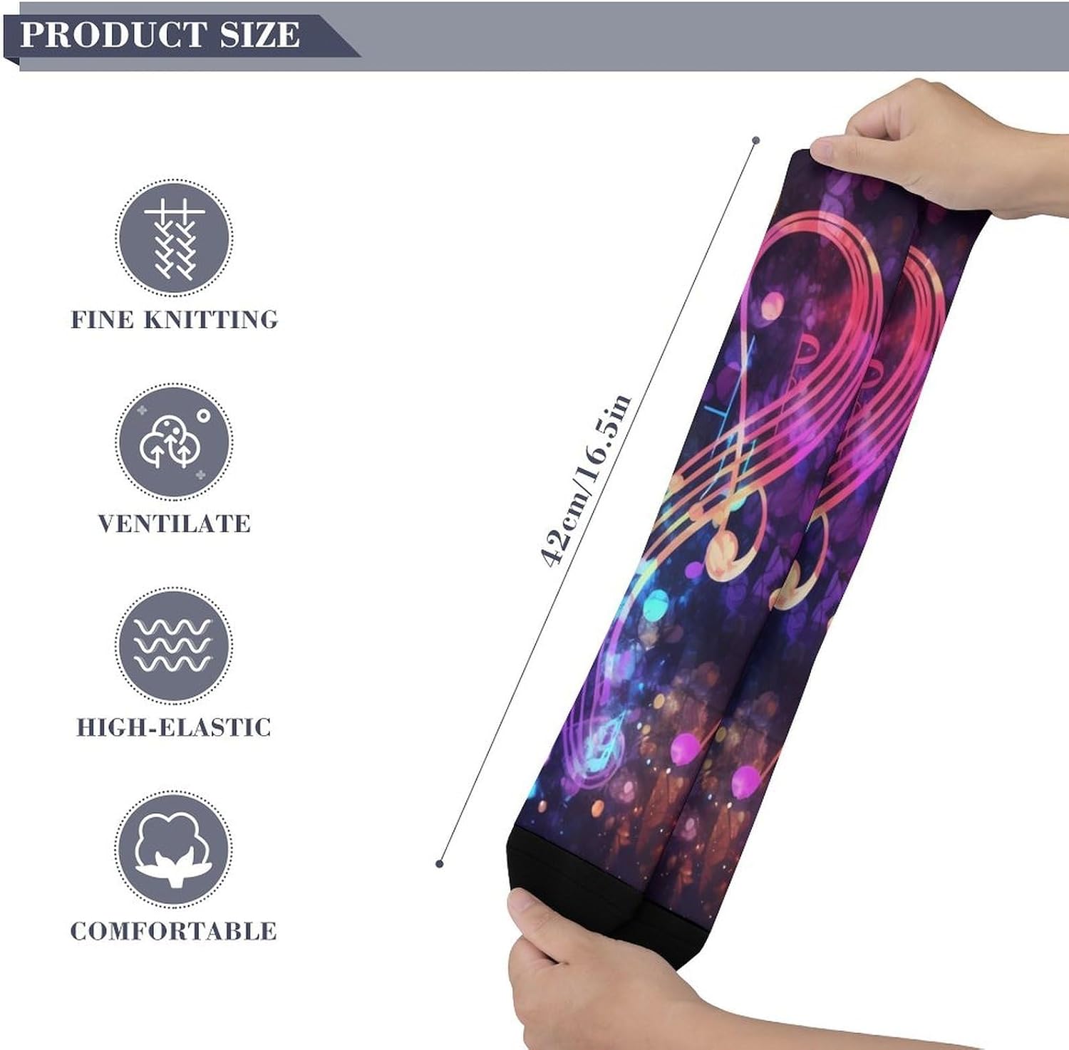 Knee High Socks Galaxy Music Long Tube Boot Seamless Toe