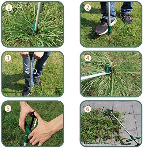 Walensee Weed Puller, Stand Up Weeder Hand Tool, Long Handle Garden Weeding Tool with 3 Claws, Hand Weed Hound Weed Puller for Dandelion, Standup Weed Root Pulling Tool and Picker, Grabber (1 Pack)