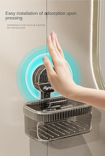 Miniatura 3 de Jabonera con doble ventosa para duchas, baños, bañeras y fregaderos de cocina, etc. Sin agujeros para perforar, extraíble y reutilizable. (verde