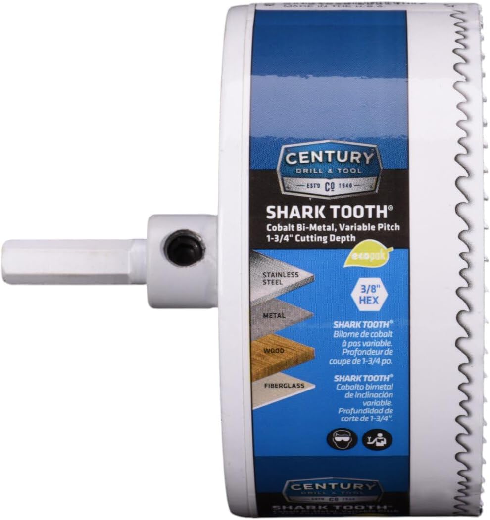 Century Drill & Tool 05864 Arbor Attached Bi-Metal Hole Saw, 4"