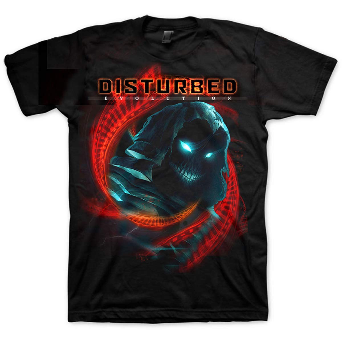Rock Off Officially Licensed Products Men's Black Disturbed Dna Swirl Official Tee T-Shirt Unisex (Xx-Large)