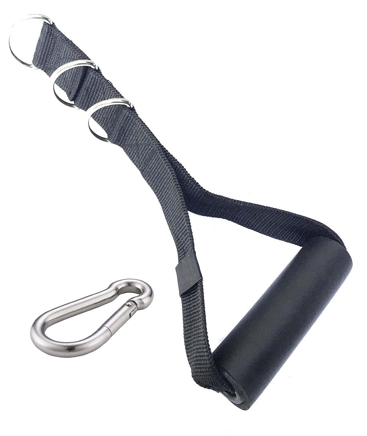 Gyming World� 1 of Nylon Handle (3 Hooks) + 1 Safety Lock Cable Attachment Crossover Gym Machine V Bar Station Exercise Sport Attachment Resistance Black (B09BK27W3X) Amazon Price History, Amazon Price Tracker