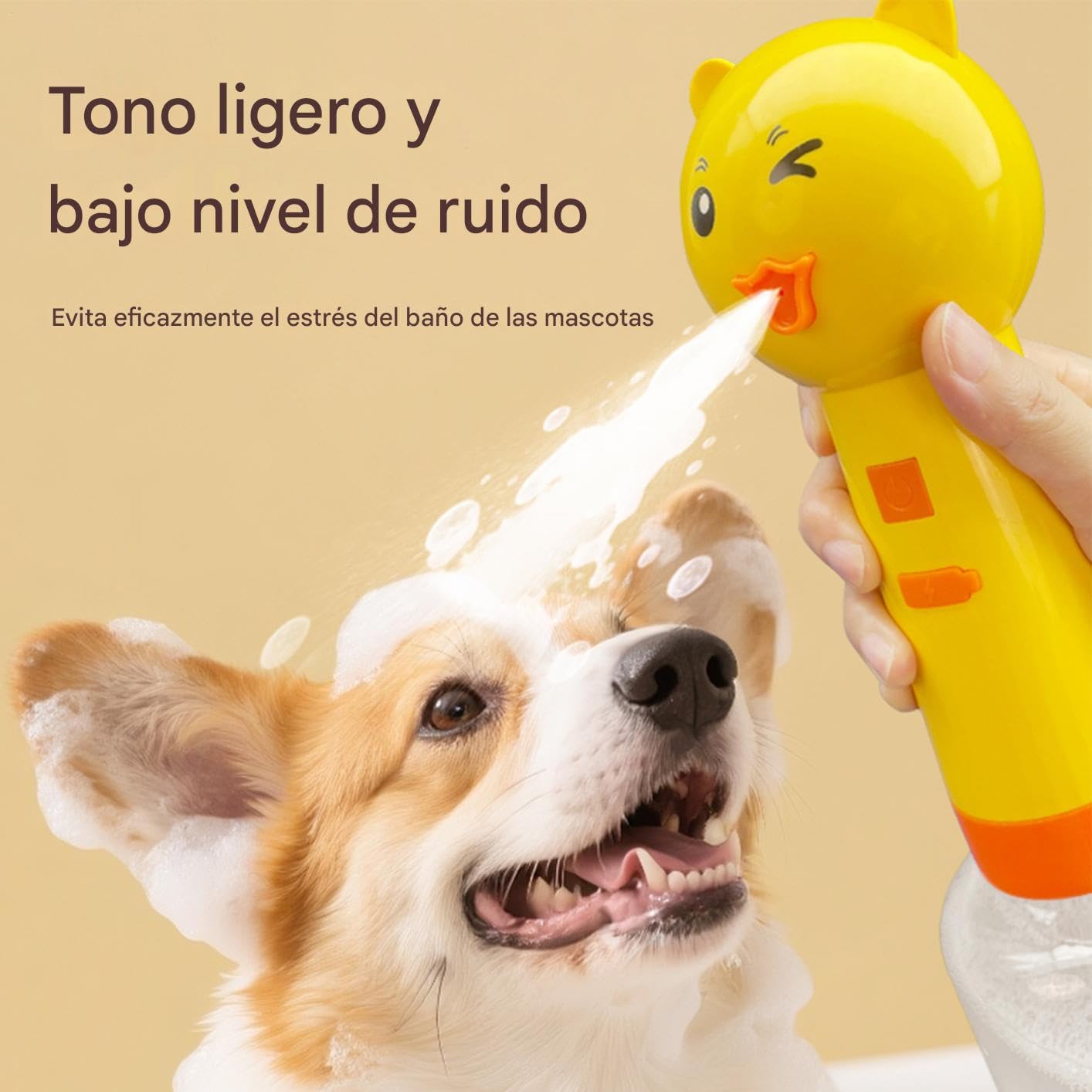 Dispensador De Espuma De Jabón Forma De Oso 350ml | Dispensador De Champú Eléctrico para Ducha - Aplicador De Espuma Recargable para Aseo De Mascotas Gato Perro Baño