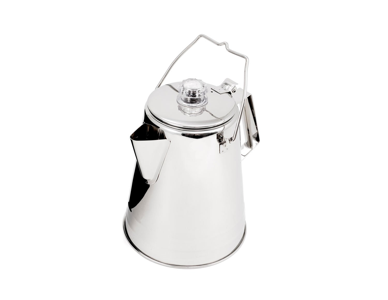 GSI OutdoorsPercolator Coffee Pot I Glacier Stainless Steel Ultra-Rugged for Brewing Coffee Over Stove and Fire | Ideal for Group Camping, 14 Cup