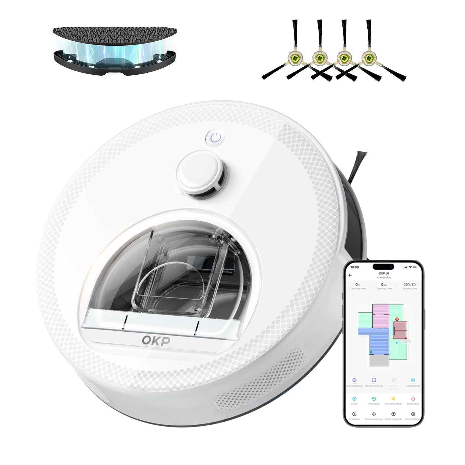 Amazon | OKP LIFE L6 ロボット掃除機 水拭き、dToFレーザー
