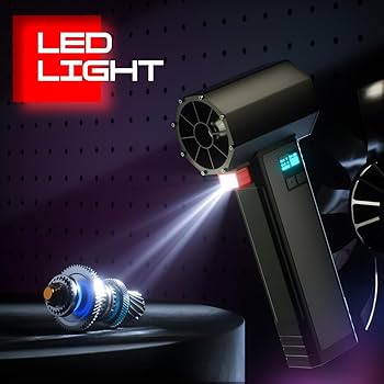 ブロワー 60m/s大風速 ターボモード最大推力1.6kg LEDライト付き ブロワー洗車 60m/s大風速 最強ブロワー ターボモードLEDライト