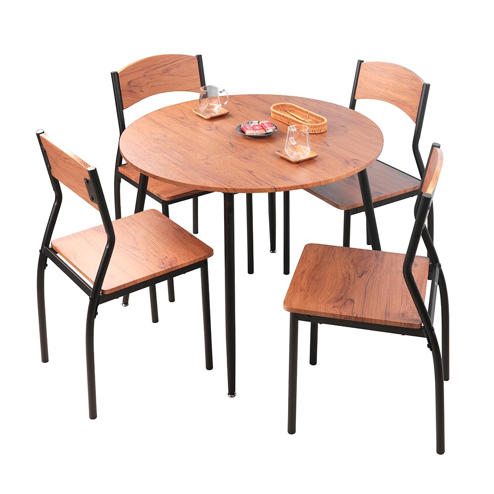 Amazon｜MIRAI-SHOW ダイニングテーブルセット 4人用 5点セット 丸 4人  