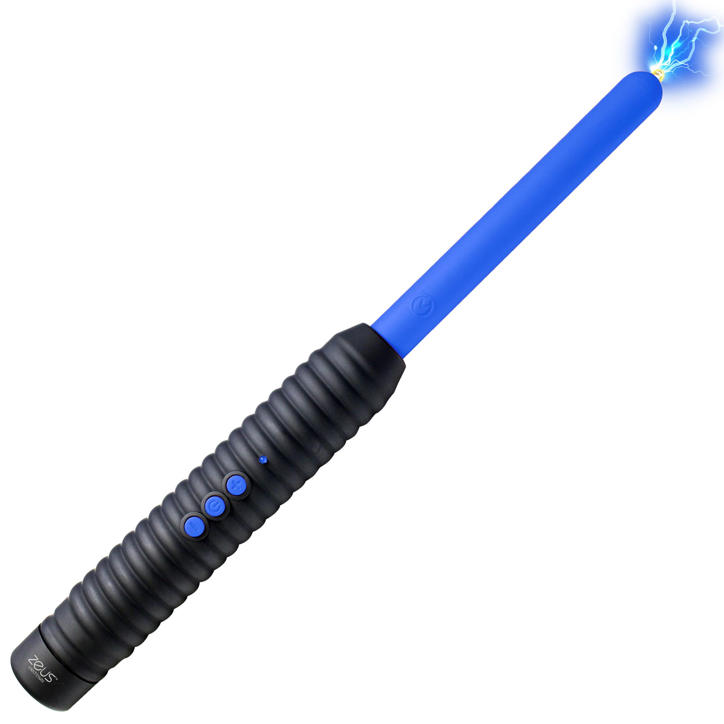 Zeus ELECTROSEX Shock Rod E-Stim Zapping Wand for Men, Women, & Couples. Two Level of Pinpoint Shock, Easy Grip Handle, Sensory Play, 1 Piece, Blue.