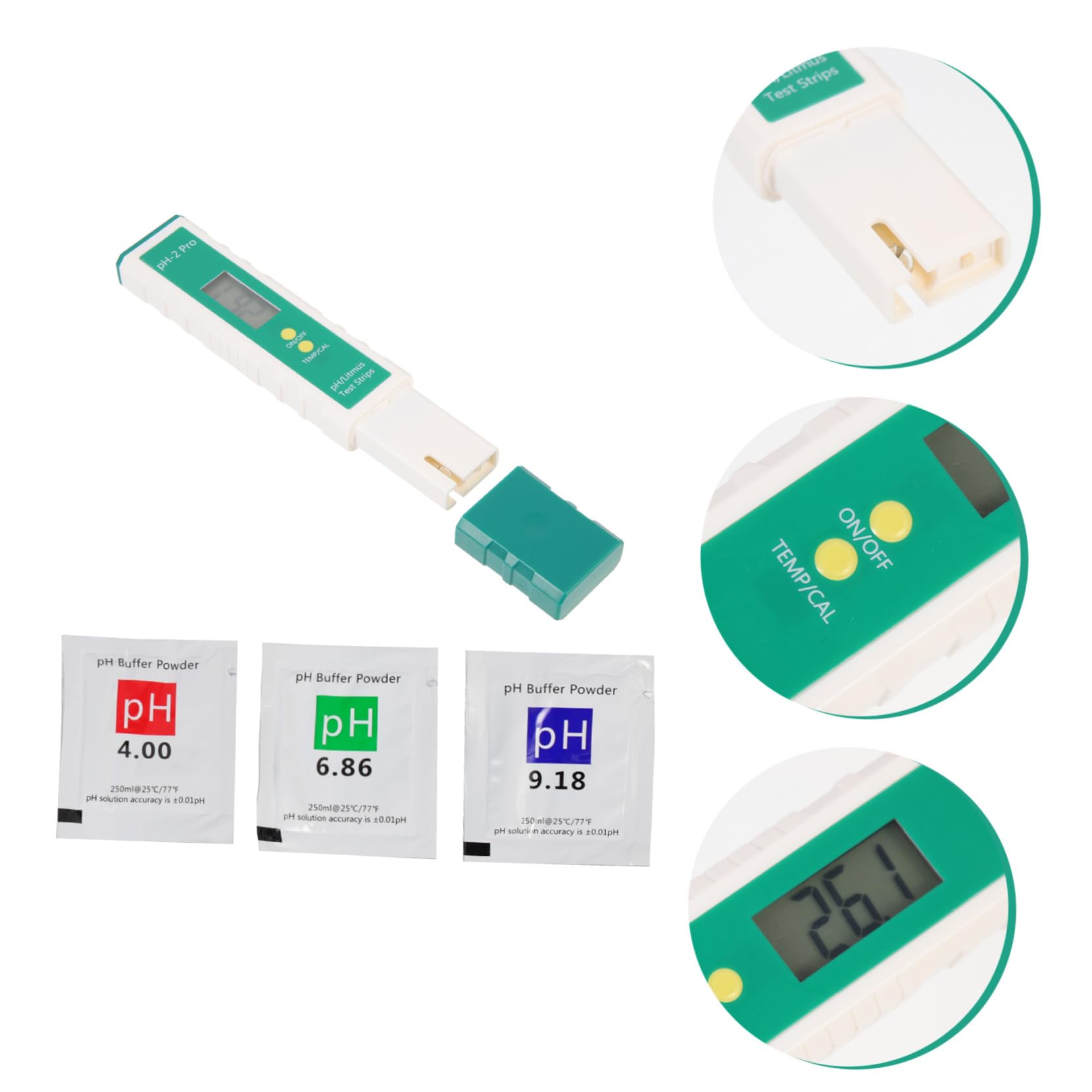 Garneck 2 Set Acido pH e tester alcali PH Testers penna digitale per il tester dell'acqua tester di acqua potabile tester dell'acqua dell'acquario prova del AbS