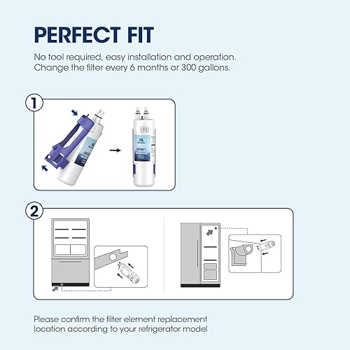 Miniatura 3 de MARRIOTTO Filtro de agua para refrigerador MRW1 compatible con Whirlpool W10295370A, EDR1RXD1, filtro 1, W10295370, P4RFWB, P8RFWB2L, 46-9930,