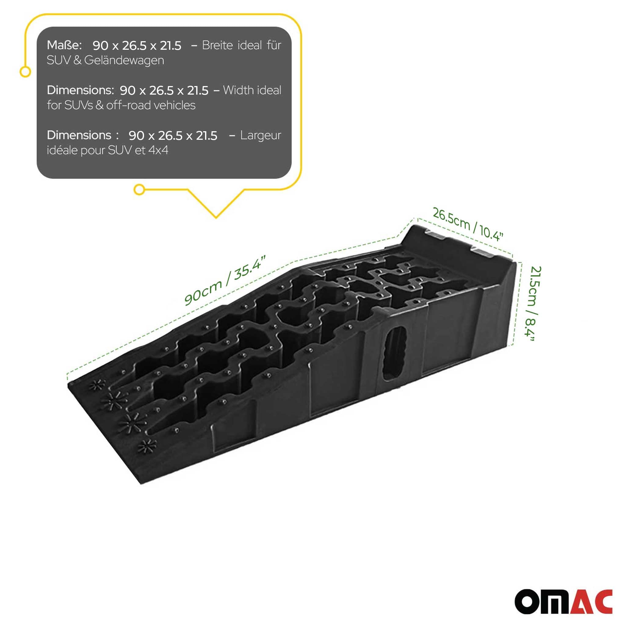 OMAC Rampa de nivelación y elevación de ruedas 11000lbs x 2 piezas