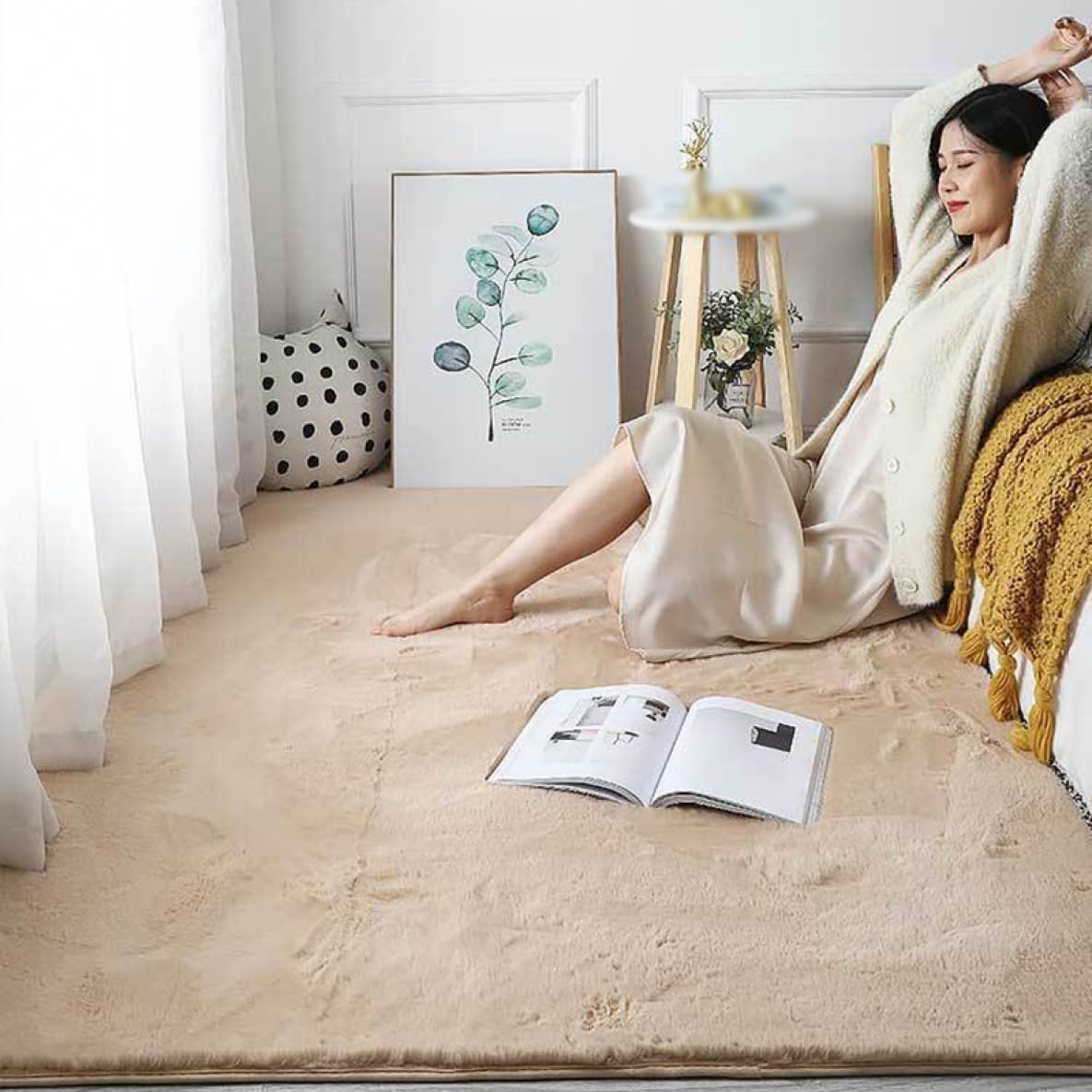 Amazon｜[ZS2L7] フェイクムートンマット 和室 カーペット ムートン