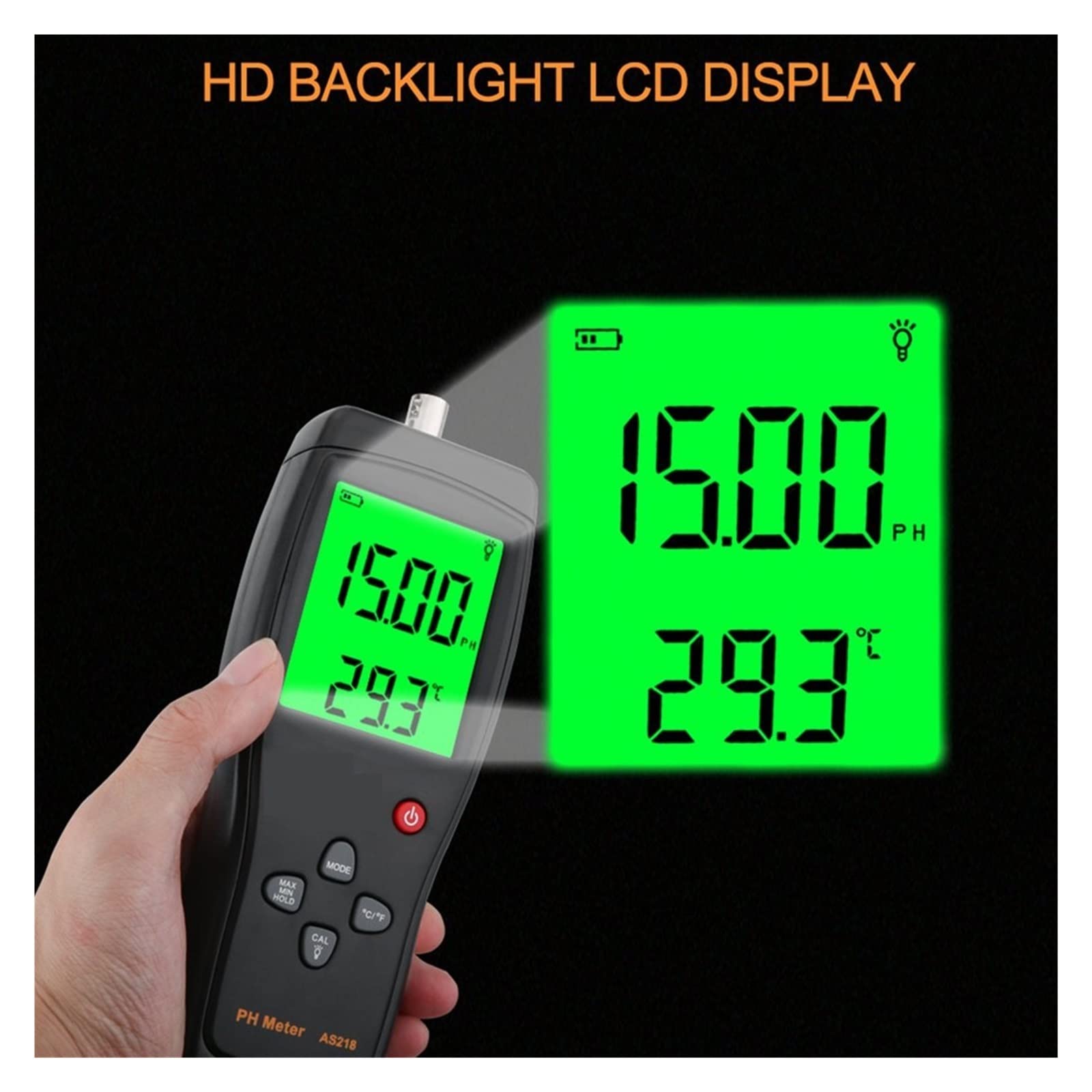 PH-mètre numérique 0.00~14.00pH Sol PH testeur Eau PH acidité LCD Affichage Liquide PH mètre Instruments électroniques