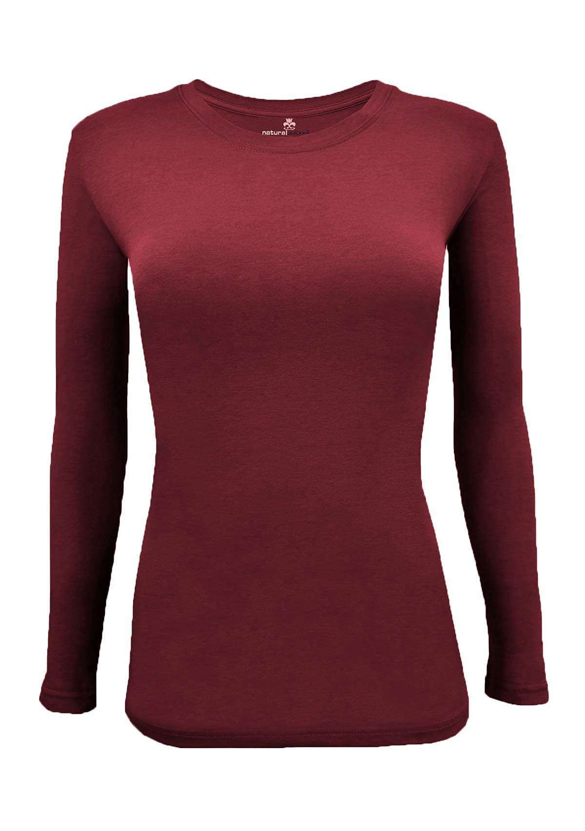 M&M SCRUBS Women's Under Scrub Tee Crew Neck Long Sleeve T-Shirt 3 - Pack (Burgundy, 3X-Large)