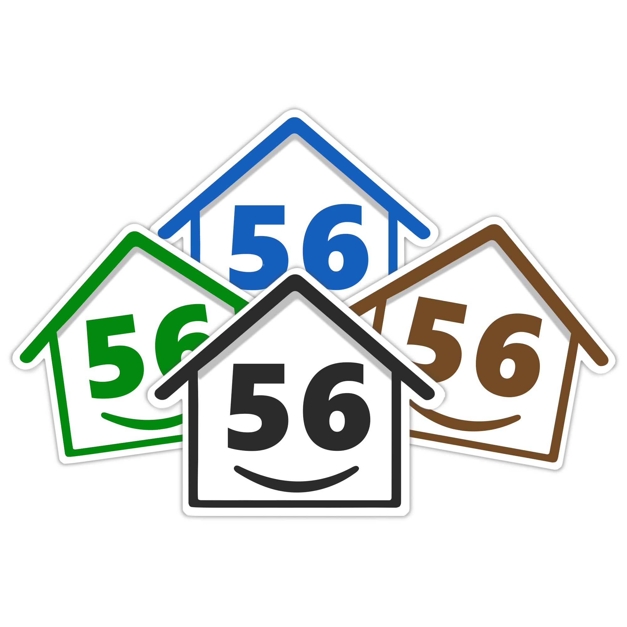 4 x Bin Numbers for Wheelie Bins, 1-99, 15cm ‘Happy House’ Colour Design Dustbin Stickers, Easy Application Stick On Number Stickers - Weatherproof Self Adhesive Vinyl – Blue, Black, Green, Brown (25) — view 35