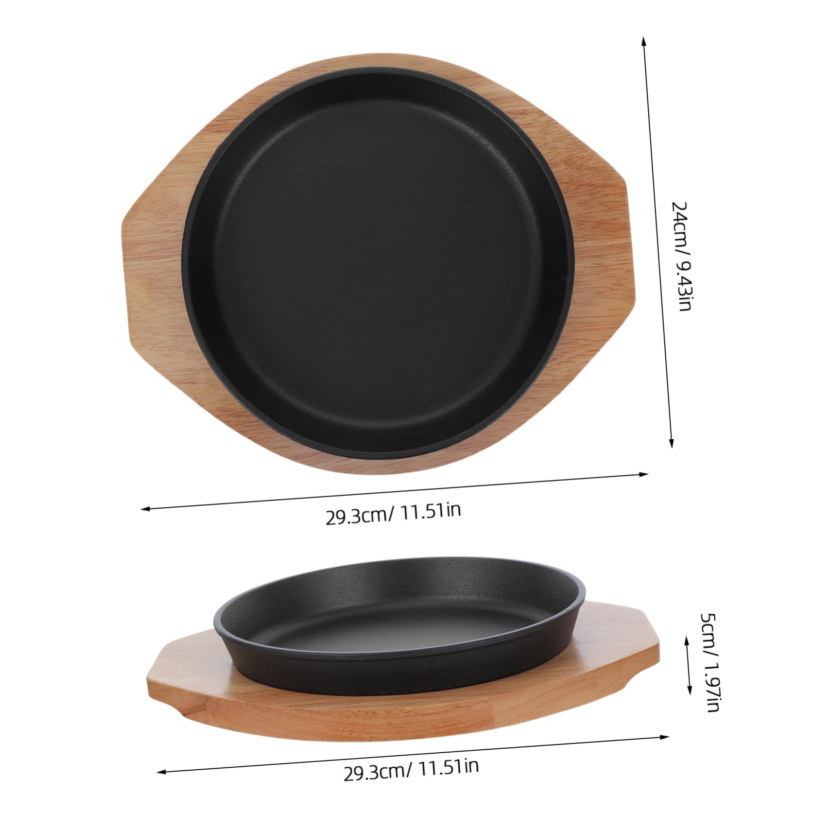 Homoyoyo Placa de Parrilla Teppanyaki Redonda de Hierro Fundido Plancha para Carne y Barbacoa Fácil de Limpiar para Fiestas Familiares