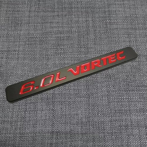 Image of 2Pcs 6.0L Vortec Emblems 3D Engine Badge Compatible with 1500 2500Hd 3500Hd Silverado Sierra Truck (Red)