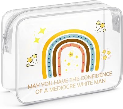 Sazuwu Feminist Gifts for Women Clear Makeup Bags with Zipper Inspirational Friendship Gifts Intersectional Feminism Cosmetic Travel Bag Organizer Funny Liberal Gifts Girl Power Gifts for Women