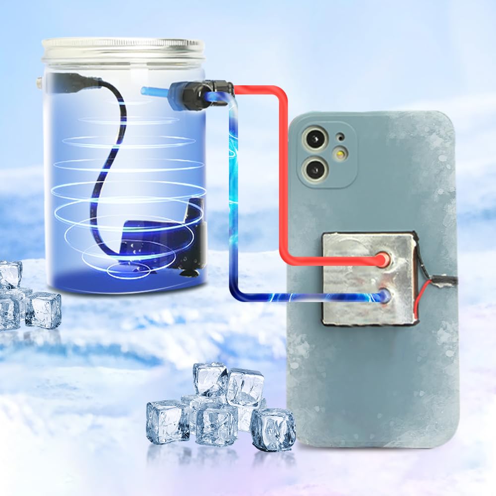 DIY Mobile Phone Cooler for Gaming and Live Streaming,Innovation Highly Efficient Water Cooled Semiconductor Mobile Phone Radiator for Phones Tablets