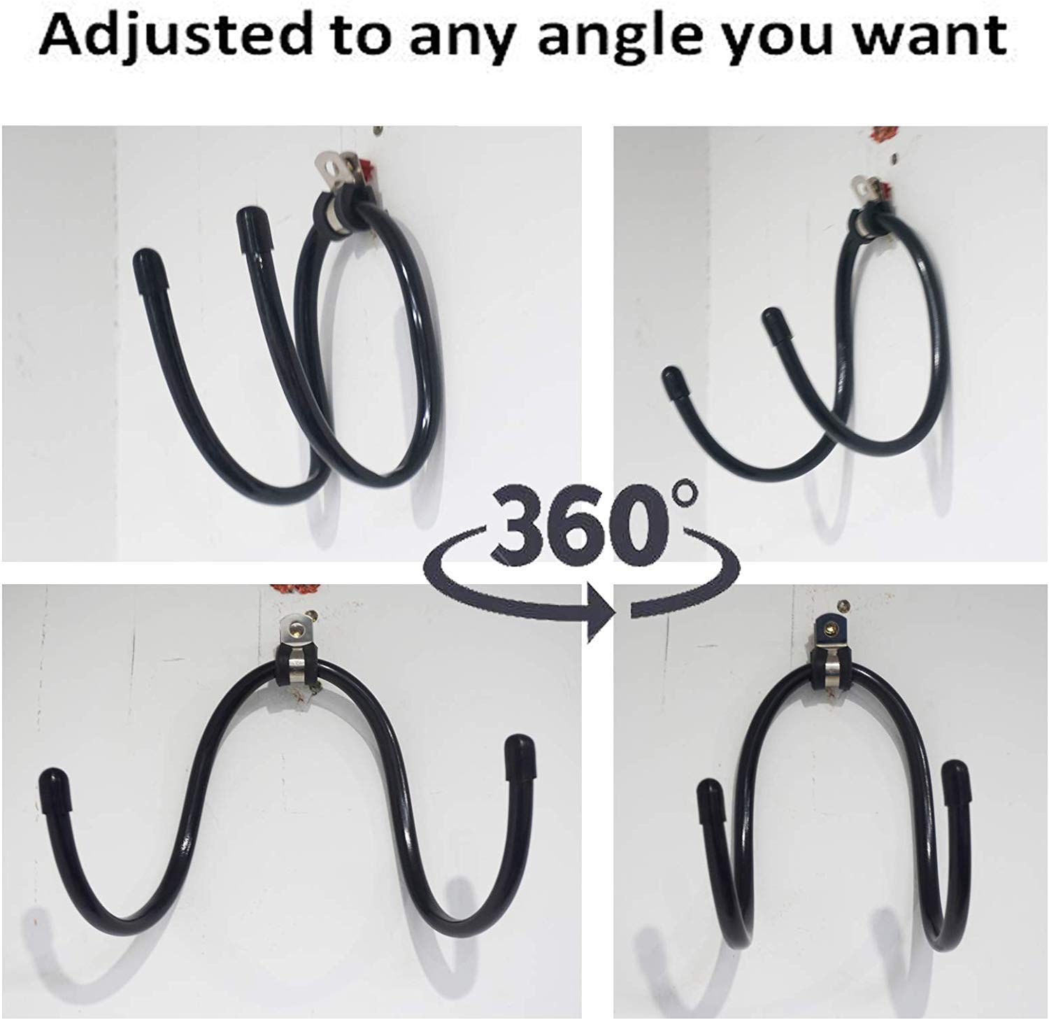 AUXPhome Essentials Multi-Purpose Adjustable Yoga/Exercise Mat Storage Hangers, Wall-Mounted Rack - Holds Up to 20Lbs, Purple