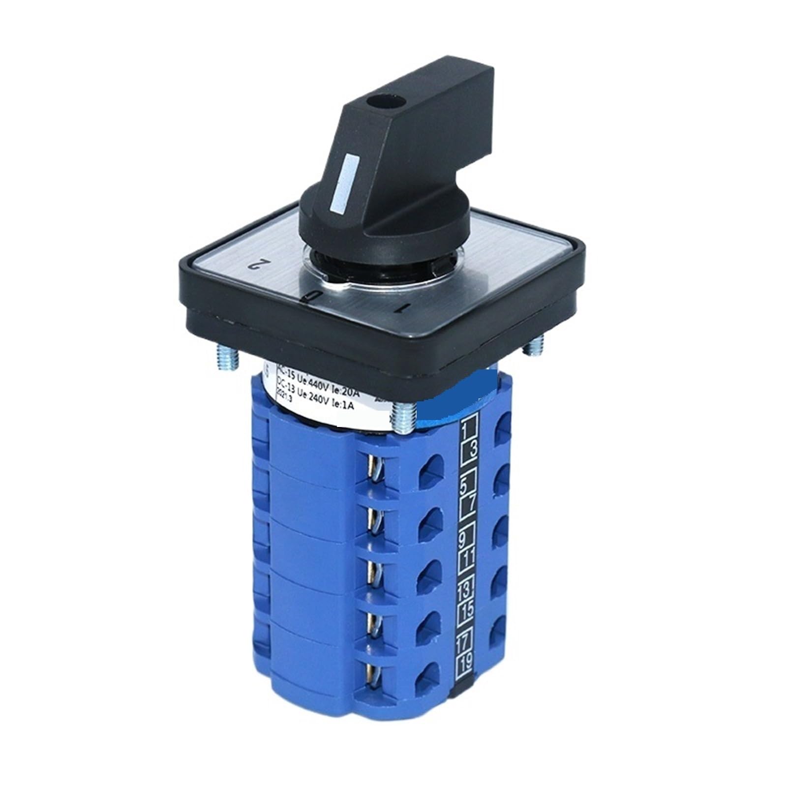 Przełącznik krzywkowy z podwójną mocą Montaż panelowy 3-pozycyjny SZW26/LW26-20 5-pinowy wł./wył., 64/48 mm, do maszyny elektrycznej 20A (D505,5 1 0 2 48 x 48 mm)