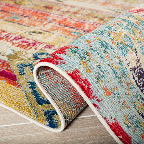 Safavieh Modern Chic Indoor Woven Accent Area Rug, Madison Collection, MAD422, in Blue/Orange - Image 3
