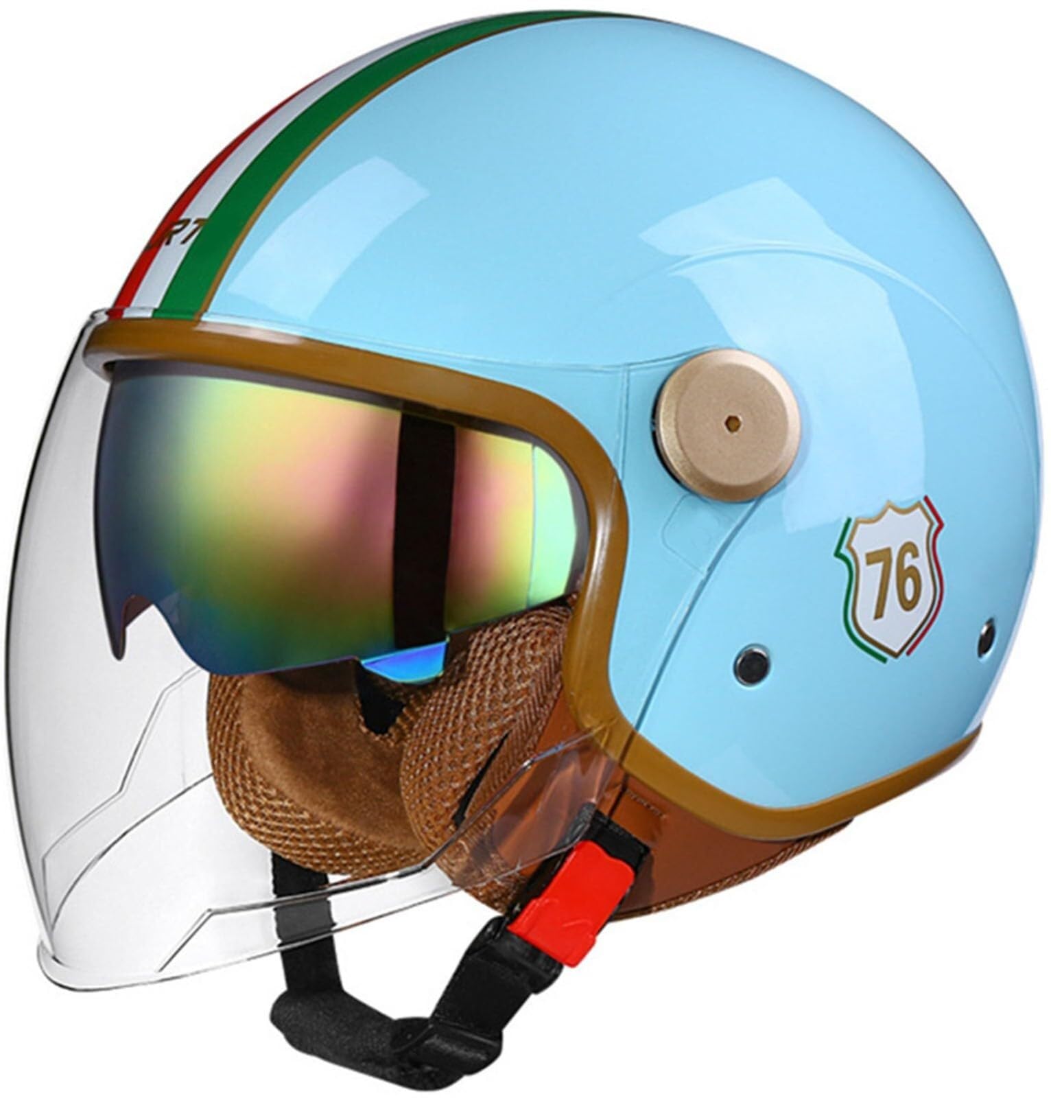 Casque demi-casque de moto résolvant les problèmes de buée et de chaleur en été