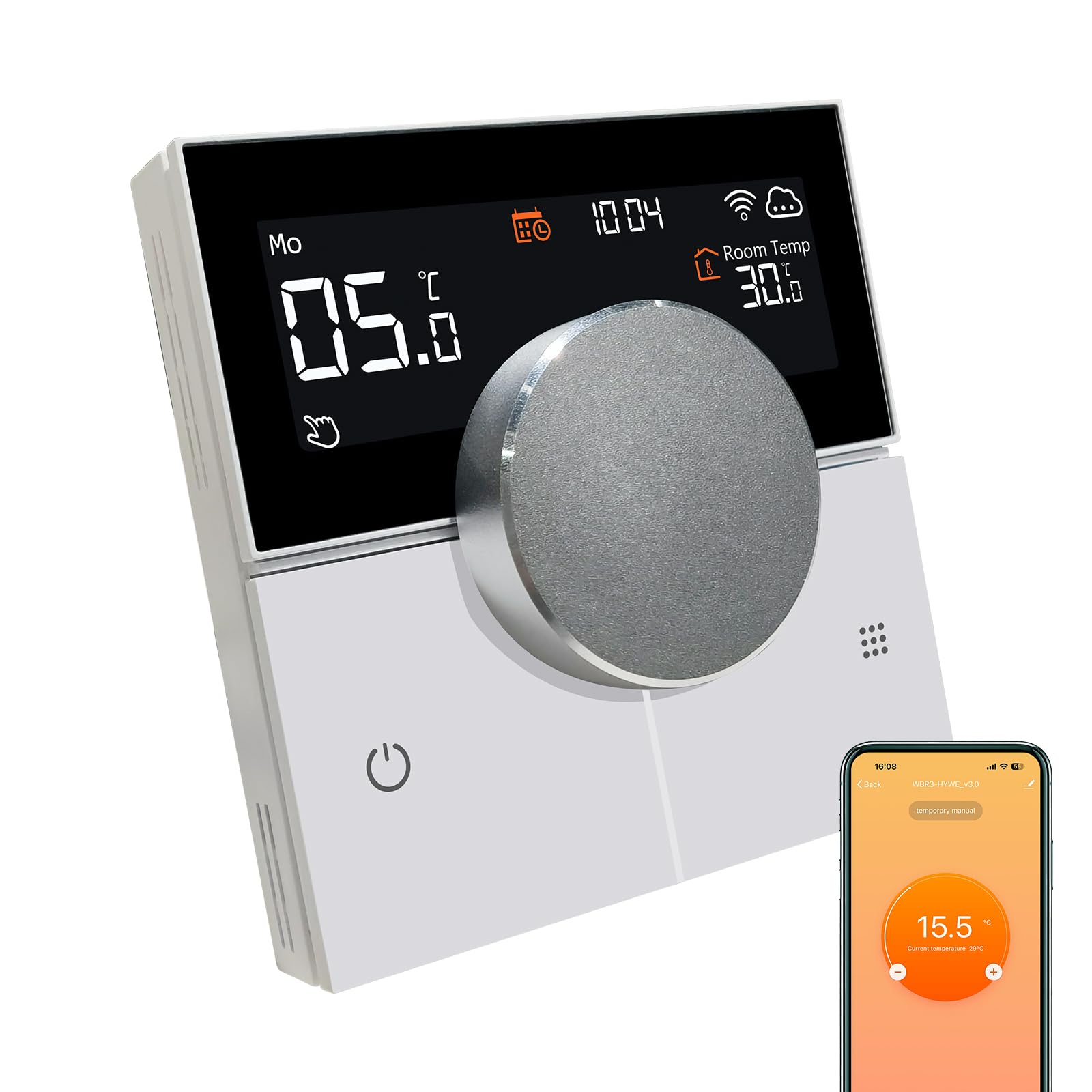 KETOTEK KETOTEK Termostato Calefacción WiFi para Caldera de Agua y Gas, Termostato Inteligente Programmabile 3A Compatible con Alexa Control de Voz, Smart Life Control Remoto