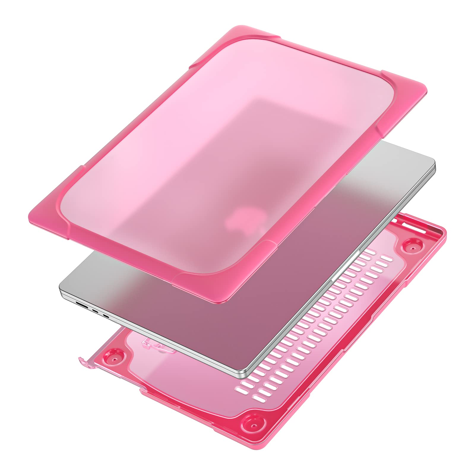 Lunivop Etui do MacBook Air 33.0 cm (M5, 2026-2022; M4, M3, M2; A3449, A3240, A3113, A2681) ze składaną podpórką PC + TPU, smukłe, matowe, półprzezroczyste, odporne na zarysowania etui ochronne