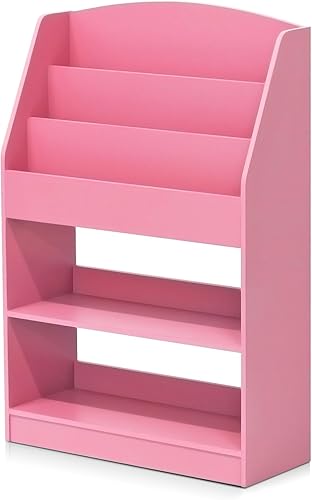 Miniatura 8 de FURINNO Elegante estantería Kidkanac con gabinete de almacenamiento color rosa