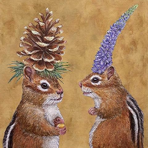 Paperproducts Design Chipmunk Courtship Beverage Napkin, Vicki Sawyer Cover